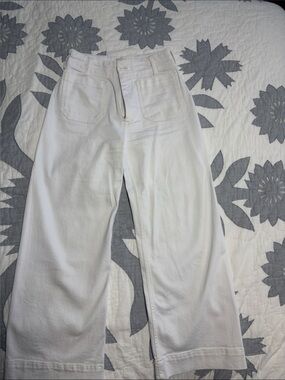 Anthropologie White Wide-Leg Jeans
